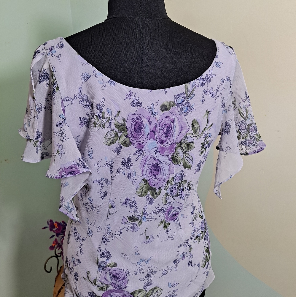 Romantic purple roses top 💜